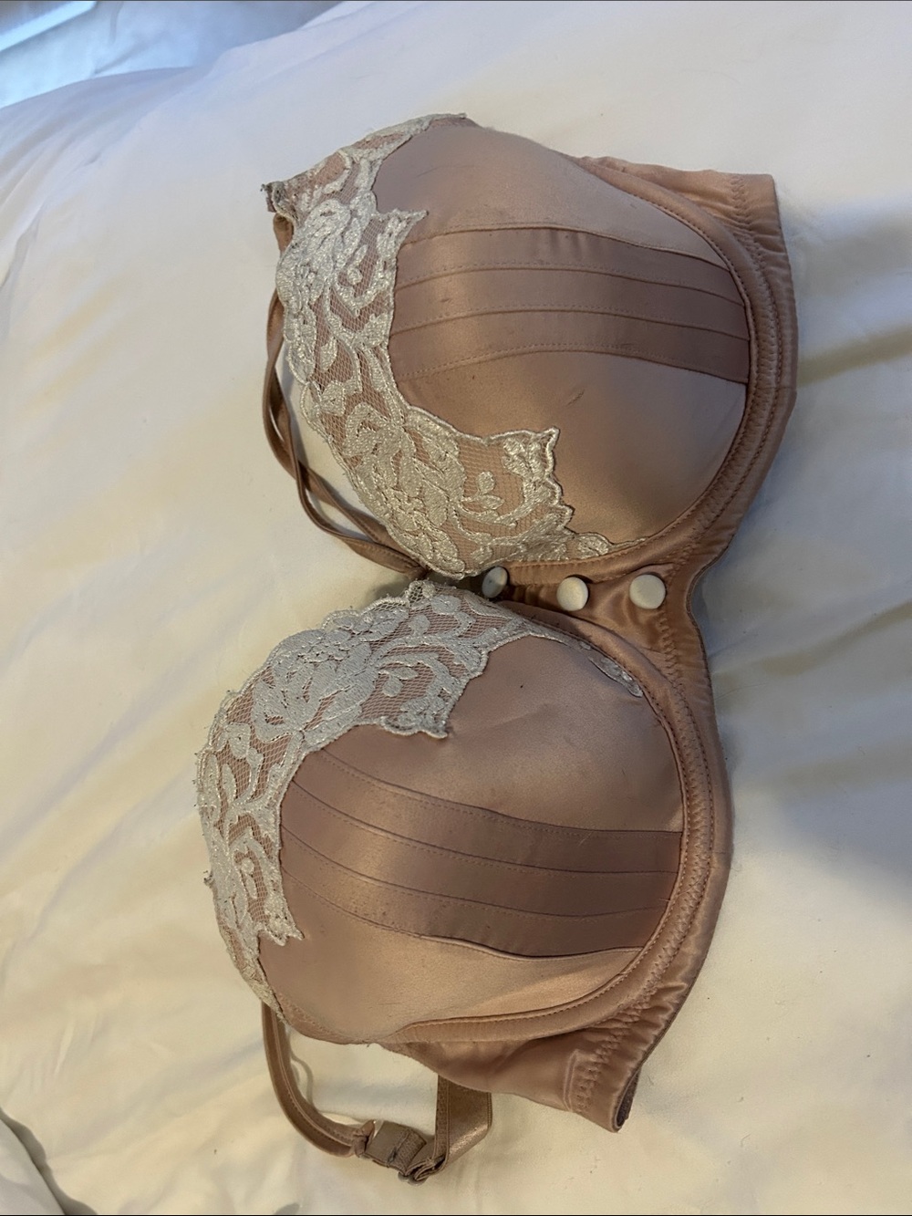 Full Coverage Lace-Trim Bra in Dusty Rose